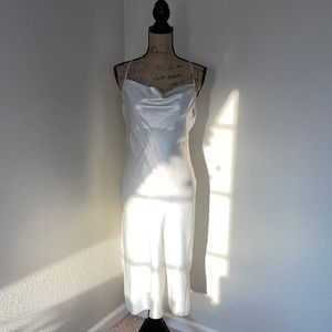 Express brand white metallic slip dress size Medium